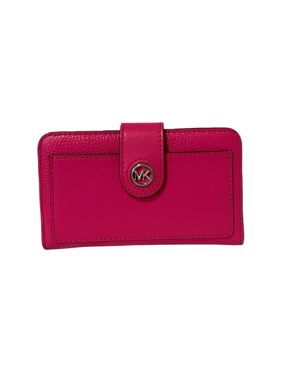 NWT Michael Kors Charm Medium Tab Pocket Bifold Leather Wallet (Wild Berry) - Picture 2 of 7